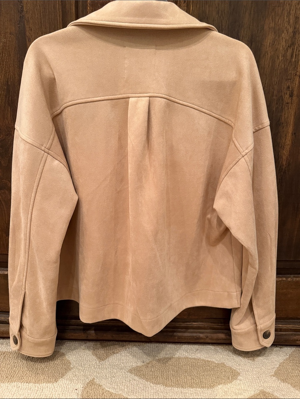 Bagatelle Suede Button-Front Jacket in Beige - Picture 4 of 4